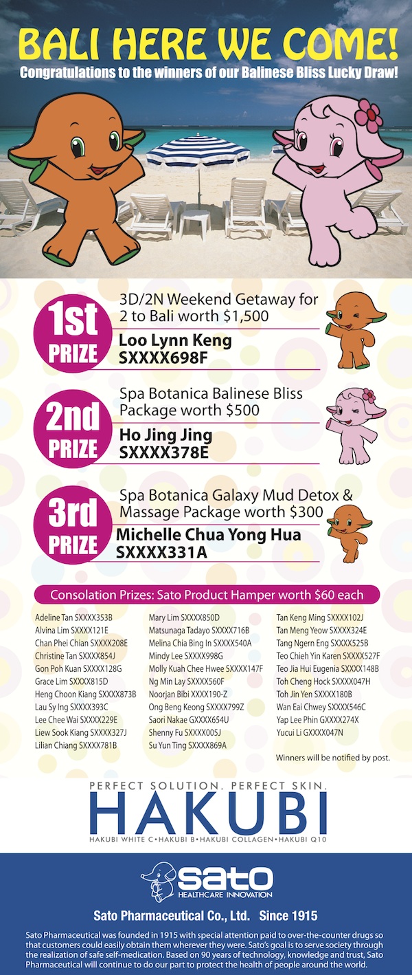 Bali Bliss Lucky Draw 2012
